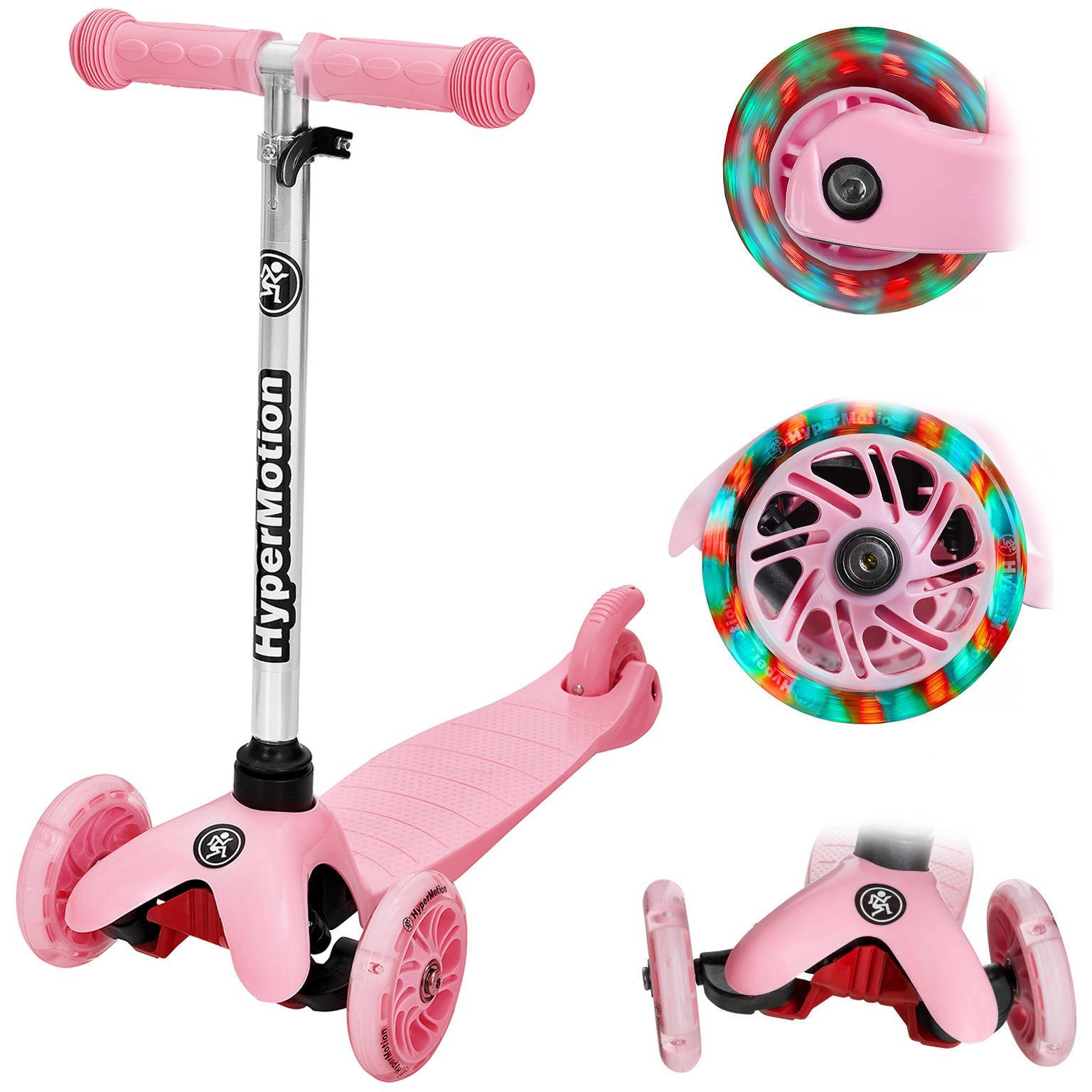 DINO 3-Wheel Balance Scooter 3-5 years - pink + LED wheels
