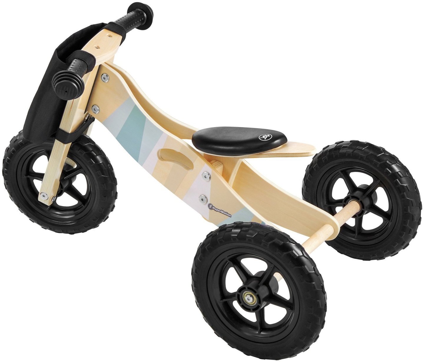 Small Wooden 2-in-1 Bicycle - Tricycle and Balance Bike - HyperMotion GORDON - foam wheels